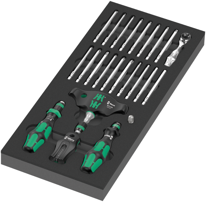 Wera 9752 Foam Insert Kraftform Kompakt with Ratchet Function Set 1, 24 Pce
