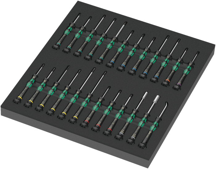 Wera 9715 Foam Insert Kraftform Micro Screwdriver Set 1, 24 Pce