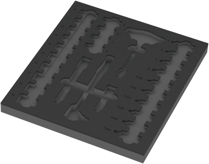 Wera 9826 Foam Insert 8007 B VDE Zyklop VDE Ratchet Set 1, 3/8