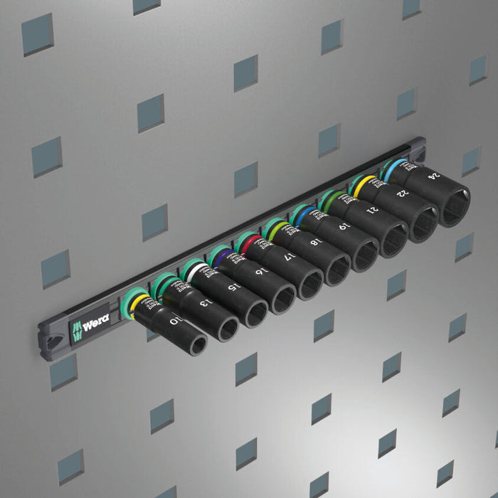Wera 9660 Magnetic Rail B Impaktor Deep 1 Socket Set, 3/8