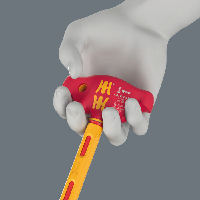 Wera 410 i VDE A RA VDE T-Handle Adapter Screwdriver with Ratchet Function for 1/4