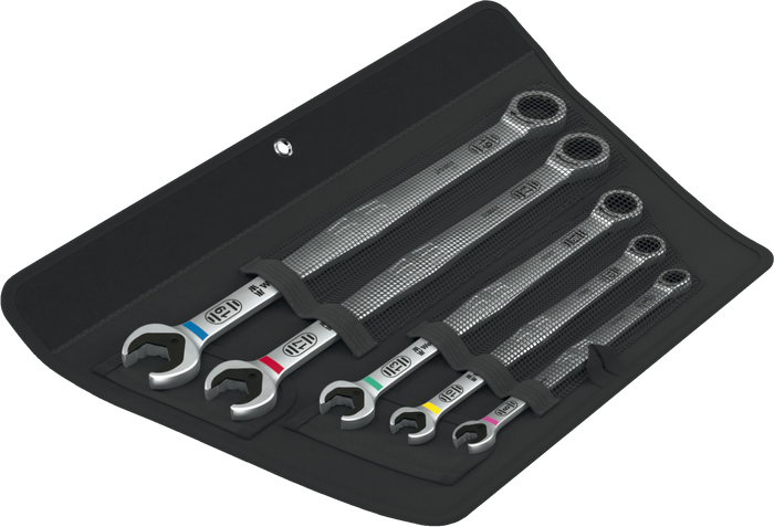 Wera 6007 Joker 5 Set 1 Metric Ring Ratchet Combination Spanner Set 020380