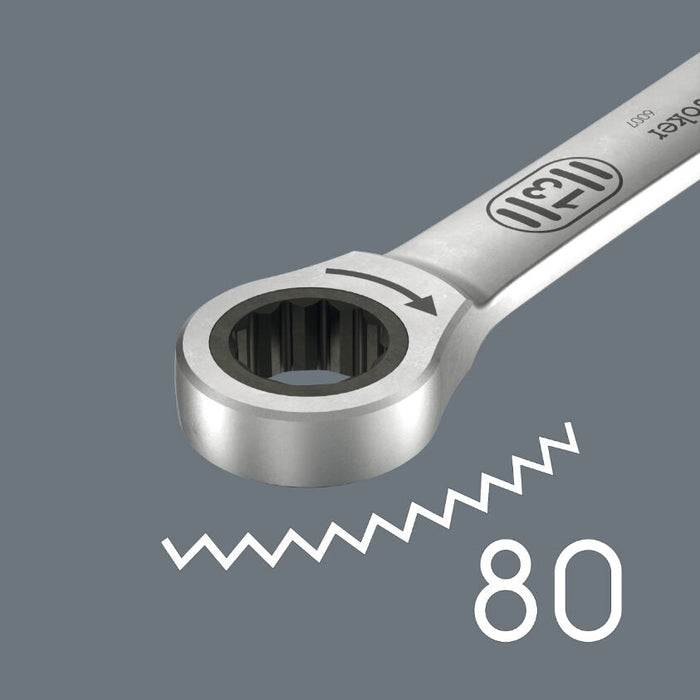 Wera 6007 Joker 5 Set 1 Metric Ring Ratchet Combination Spanner Set 020380
