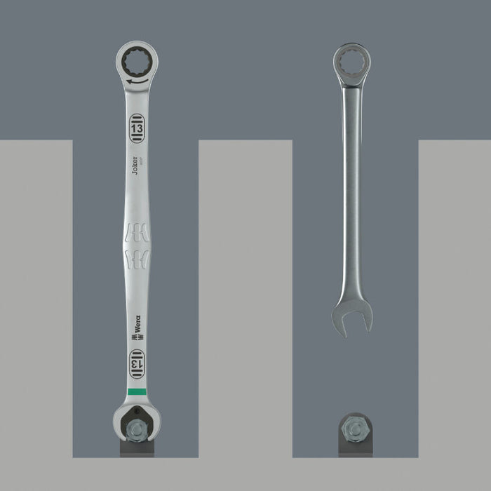 Wera 6007 Joker 5 Set 1 Metric Ring Ratchet Combination Spanner Set 020380