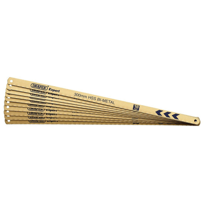 Draper Tools Expert Bi-Metal Hacksaw Blades 300mm 18tpi Pack of 10 19347