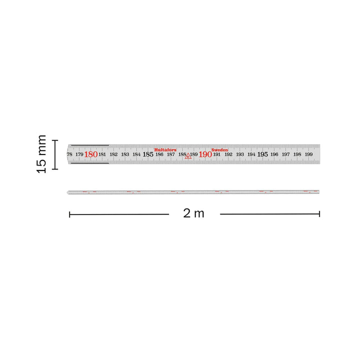 Hultafors 200064 Fibreglass 2m Folding Rule 10 Pce White G59