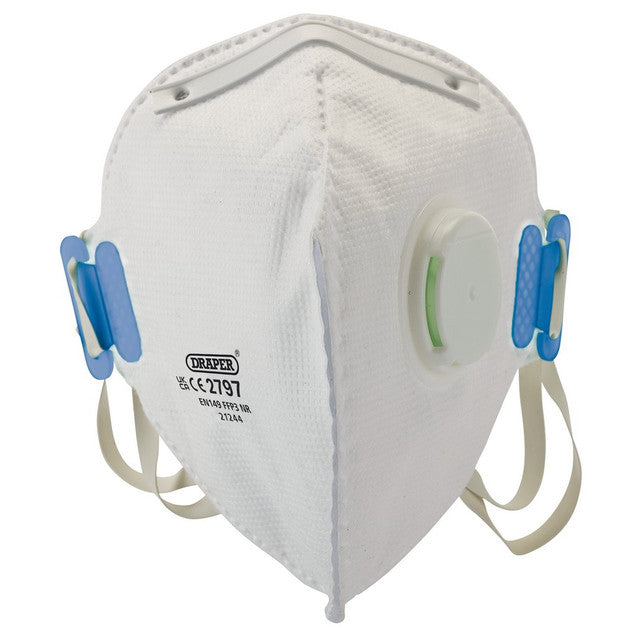 Draper FPP3 NR Vertical Fold Flat Face Masks with Valve (Pack of 10)