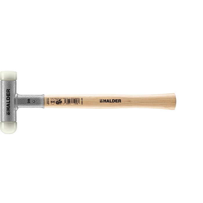Halder 3366.W230 Soft-Face Mallet Non-Rebound Hickory Handle Ø30 Nylon