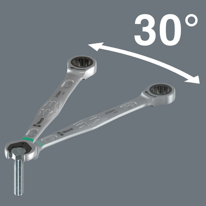 Wera 9632 Magnetic Rail 6000 Joker Imperial 1 Combination Spanner Set 8 Pce