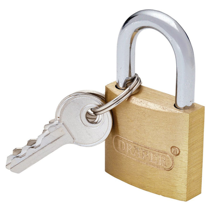 Draper Brass Cylinder Padlock 30mm