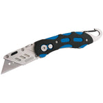 Draper Tools Folding Trimming Knife with Belt Clip Blue 24383