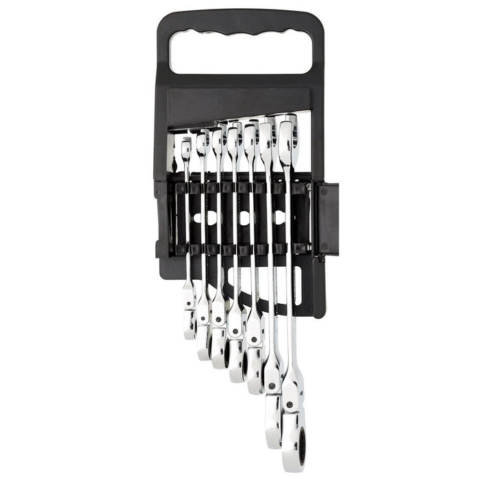 Draper Tools Hi-Torq® Metric Flexible Head Ratcheting Combination Spanner Set, 7 Pce