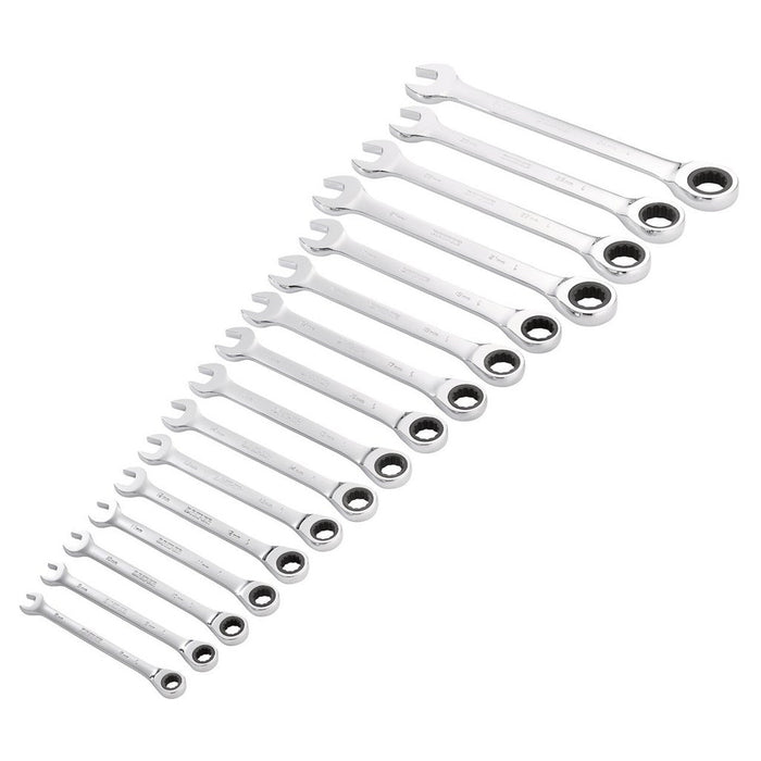 Draper Hi-Torq Metric Ratchet Combination Spanner Set, 16 Pce