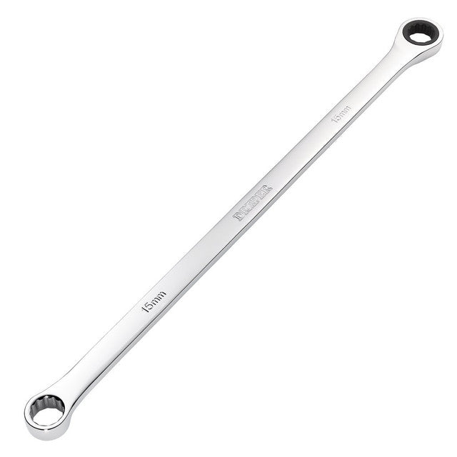 Draper HI-TORQ® Metric Extra-Long Double Ring Ratchet Spanner, 15mm