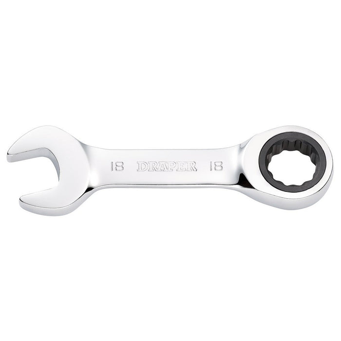 Draper Hi-Torq Metric Stubby Ratchet Combination Spanner 18mm