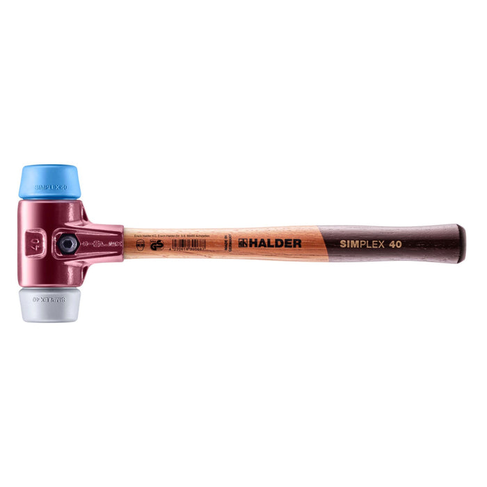 Halder SIMPLEX Soft-Face Mallet Cast Steel Housing Wood Handle TPE-Mid/TPE-Soft 620g