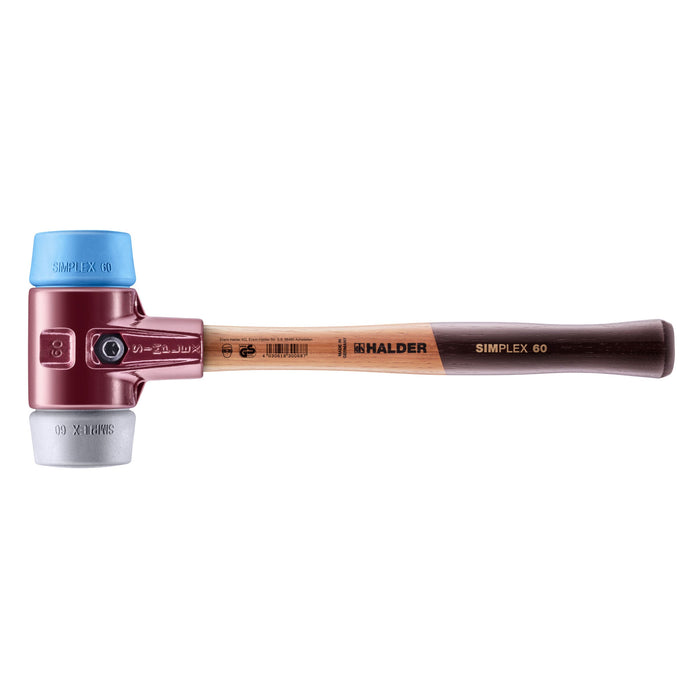 Halder SIMPLEX Soft-Face Mallet Cast Steel Housing Wood Handle TPE-Mid/TPE-Soft 1420g