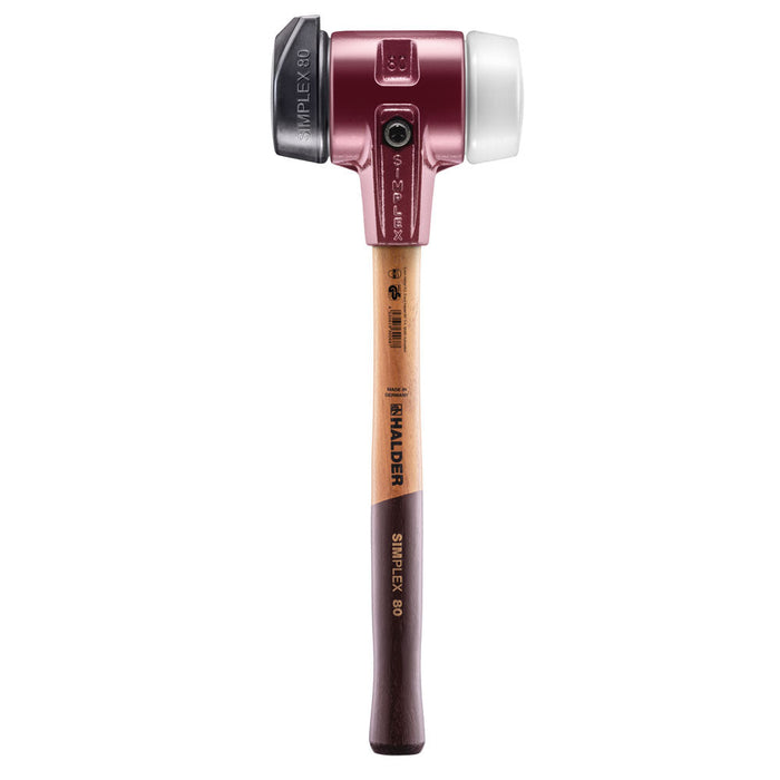 Halder SIMPLEX Soft-Face Mallet Cast Iron Housing Wood Handle Rubber with 