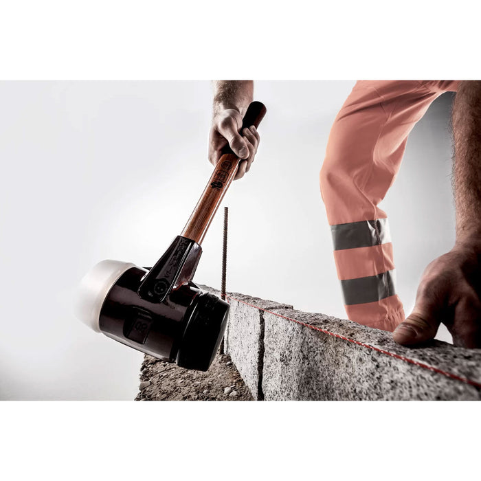 Halder SIMPLEX Soft-Face Mallet Cast Steel Housing & Wood Handle Rubber/Superplastic 635g