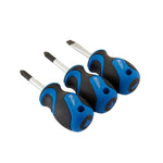 Draper Tools Stubby Soft Grip Screwdriver Set, 3 Pce