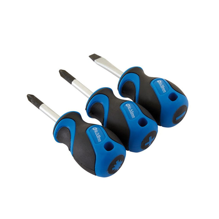 Draper Tools Stubby Soft Grip Screwdriver Set, 3 Pce
