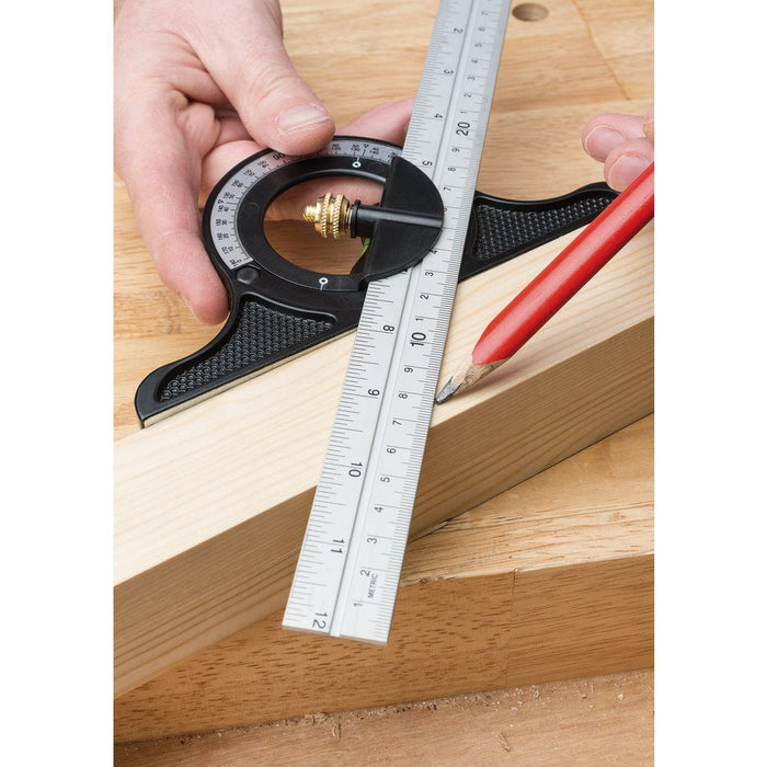 Draper Tools Combination Square with Centre Head and Protractor 300mm 34704