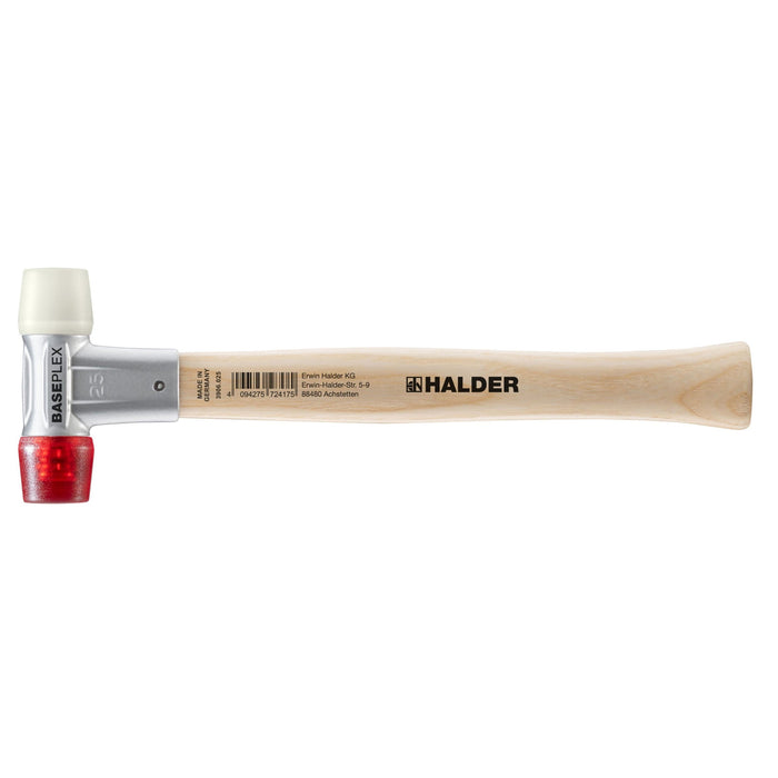Halder BASEPLEX Soft-Face Mallet Zinc Die Cast Housing & Wooden Handle Nylon/Cellulose acetate 510g