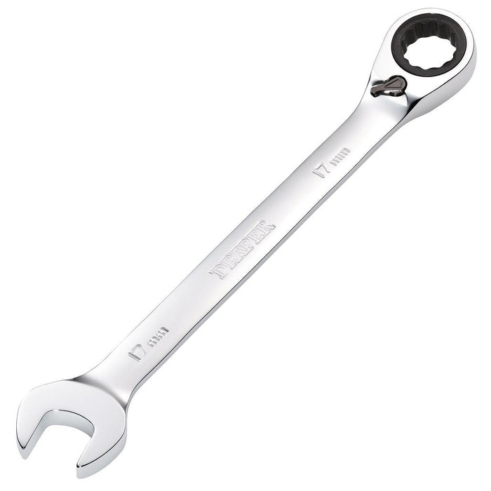 Draper Tools Hi-Torq® Metric Reversible Ratcheting Combination Spanner 17mm 52005