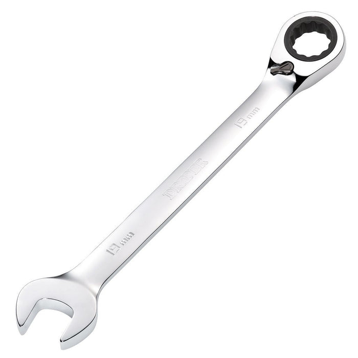 Draper Tools Hi-Torq® Metric Reversible Ratcheting Combination Spanner 19mm 52008