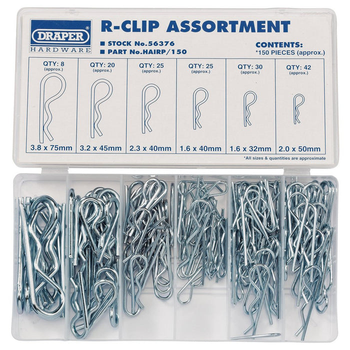 Draper Tools R Clip Assortment (150 Piece)