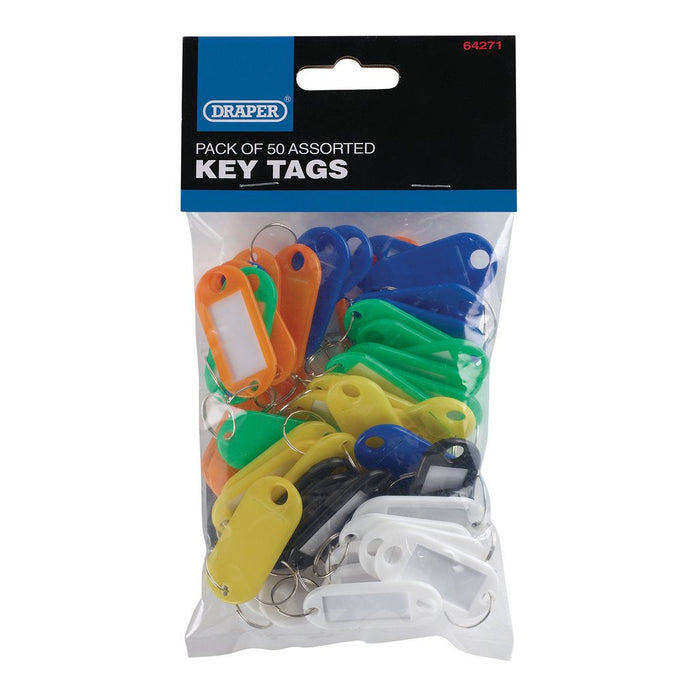 Draper Tools Assorted Key Tags Pack of 50 Colours 64271