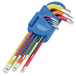 Draper Tools Expert Metric Hexagon and Ball End Key Set Colour Coded 9 Piece 66132