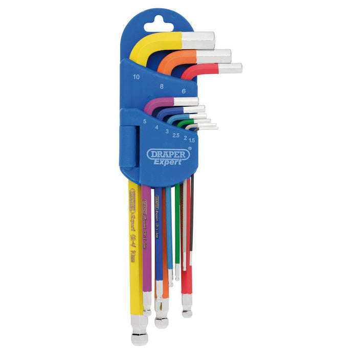 Draper Tools Expert Metric Hexagon and Ball End Key Set Colour Coded 9 Piece 66132