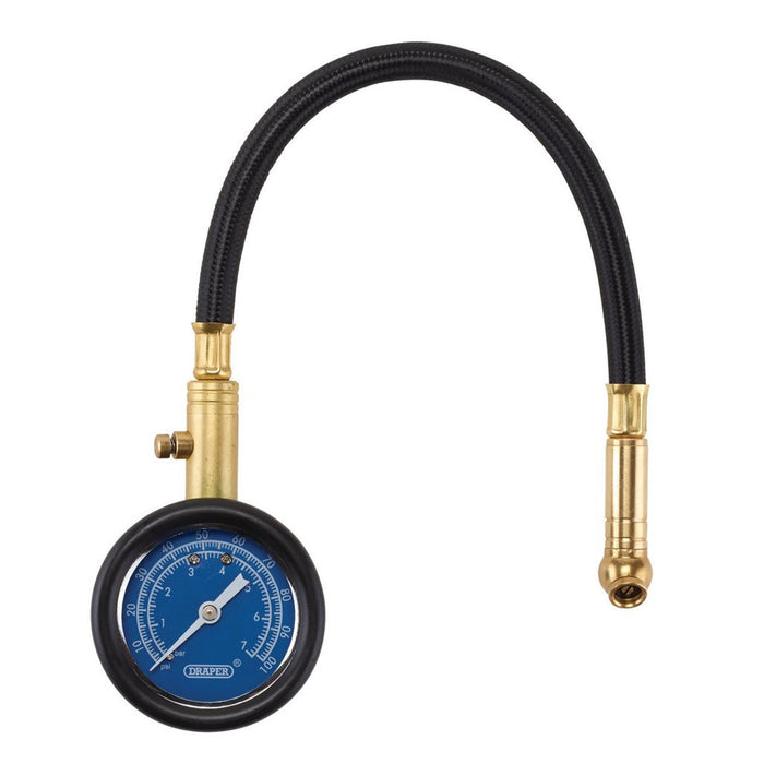 Draper Tools Tyre Pressure Gauge with Flexible Hose