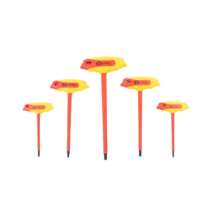 C.K Insulated T-Handle Hex Key Set, 5Pce