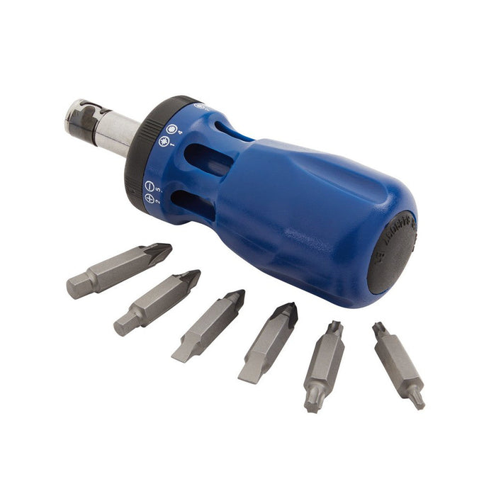 Draper Tools Chubby Ratcheting Screwdriver & Bit Set, 7 Pce