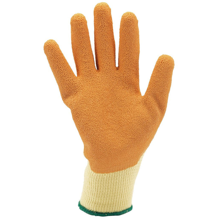 Draper Tools Orange Heavy Duty Latex Coated Work Gloves Large 82721