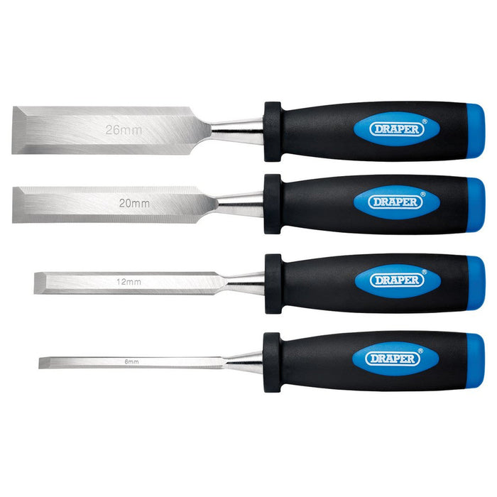 Draper Tools Bevel Edge Wood Chisel Set, 4 Pce
