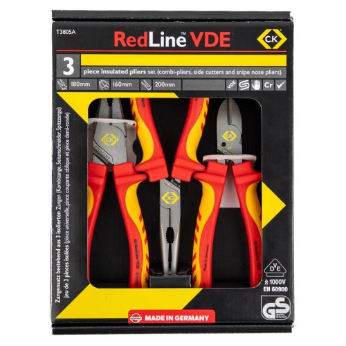 C.K RedLine VDE Pliers Set of 3 T3805A