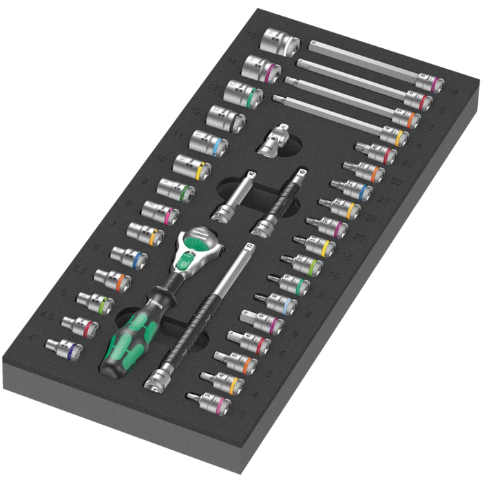 Wera 9705 Tool Rebel Roller Cabinet Stainless 1 with Tool Assortment, 177 Piece 150135