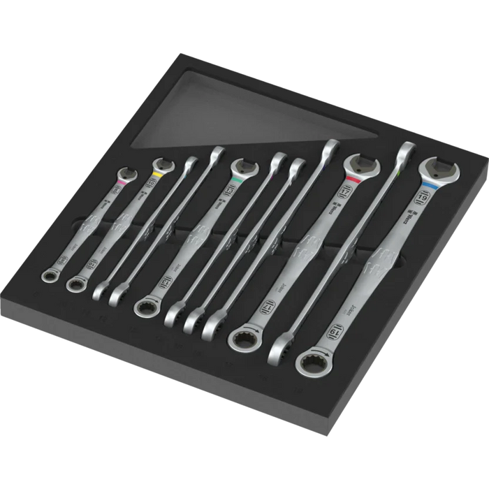 Wera 9735 Foam Insert 6007 Joker Set 1 Ring Ratchet Spanner Set, 12 Piece 150125