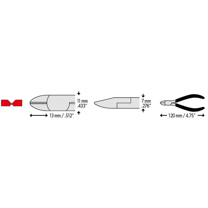 CK Precision Side Cutter Mini Bevel 120mm