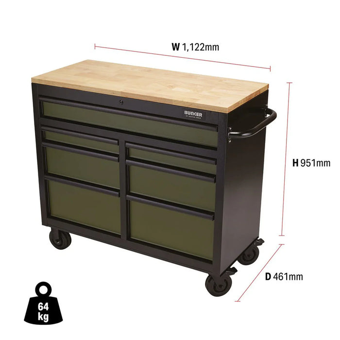 Draper 08221 Bunker Workbench Roller Tool Cabinet 7 Drawer 41
