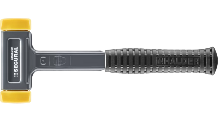 Halder SECURAL Soft-Face Mallet Break-Proof Head and Handle Made From One Piece of Steel Rectangularand Inserts 3380.040