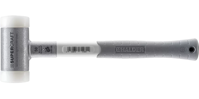 Halder Soft-Face Mallet Non-Rebound with 3-Component Handle White Ø 50mm 1.04kg Nylon