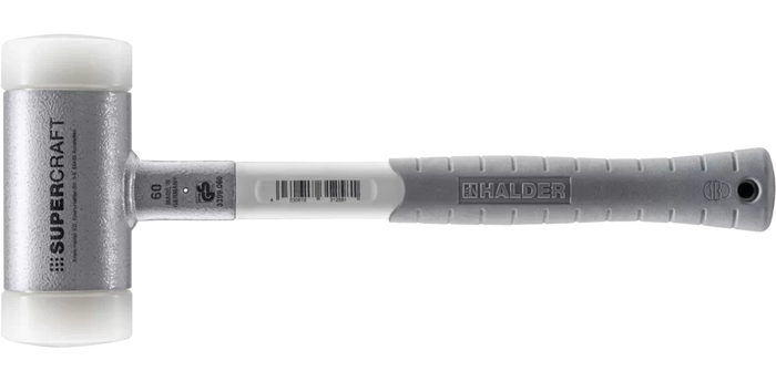 Halder Soft-Face Mallet Non-Rebound with 3-Component Handle White Ø 60mm Nylon 1625g
