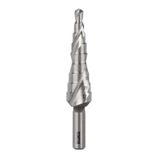 RUKO Step Drills HSSe-Co 5 Spiral Fluted With Split Point No. 0/9