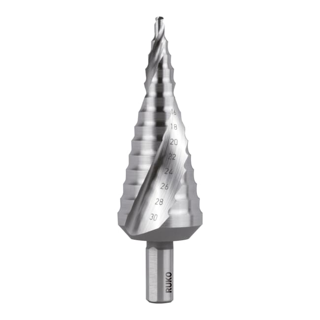 RUKO Step Drills HSS Spiral Fluted With Split Point No. 2