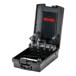 RUKO Ultimatecut Taper & Deburring Countersinker Set 4S HSS RUnaTEC DIN 335 90° in Plastic Case 5 pieces