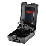 RUKO Ultimatecut Taper & Deburring Countersinker Set 4S HSS RUnaTEC DIN 335 90° in Plastic Case 6 pieces